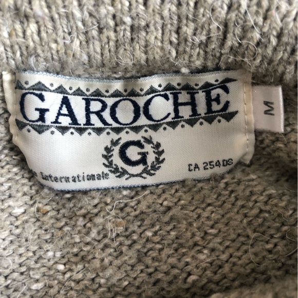 Garoche Vintage Men's Tan Argyle Quarter Botton Sweater Medium - Picture 8 of 10